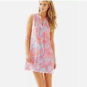 Lilly Pulitzer Sarasota tunic dress six small pattern pink pout too much bubbly